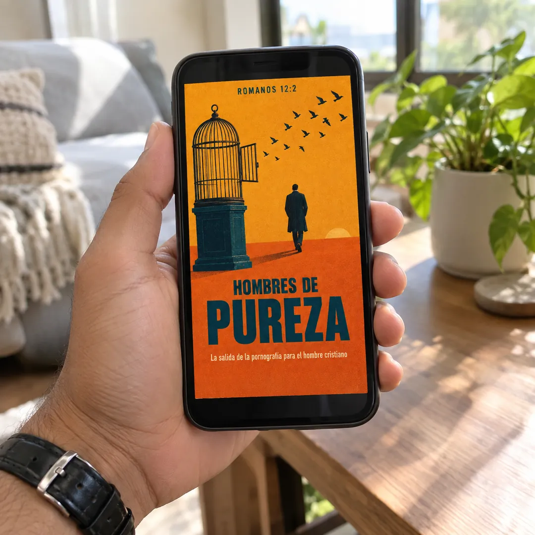 El libro Hombres de Pureza en la pantalla de un celular
