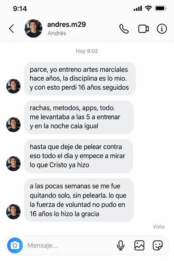 Mensaje de Instagram de Andrés